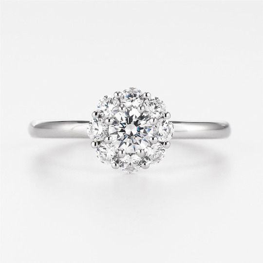 ダイヤ取り巻きの婚約指輪 - 結婚指輪・婚約指輪 オーダー職人工房